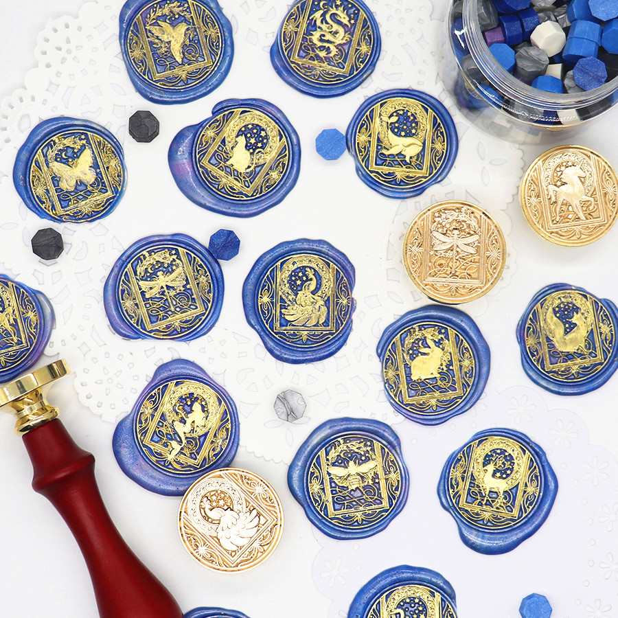 Wax Seal Stamp Set - Gökyüzü Hayvan mühür mumu Damga Vintage